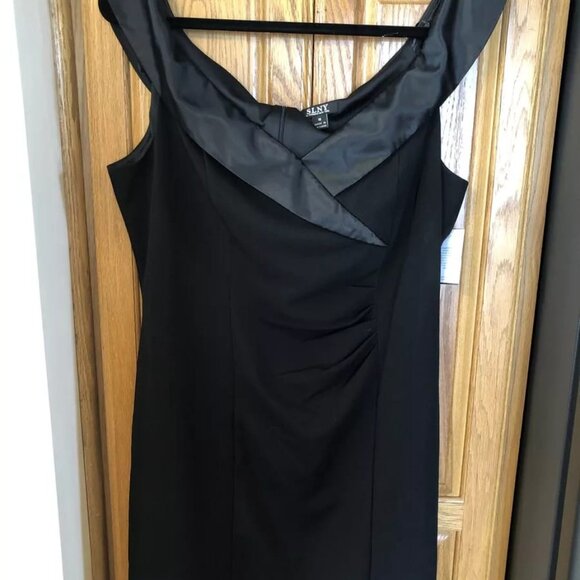 S.L. Fashions Women's Short Off The Shoulder Sheath Dress with Side Ruche - Picture 2 of 9